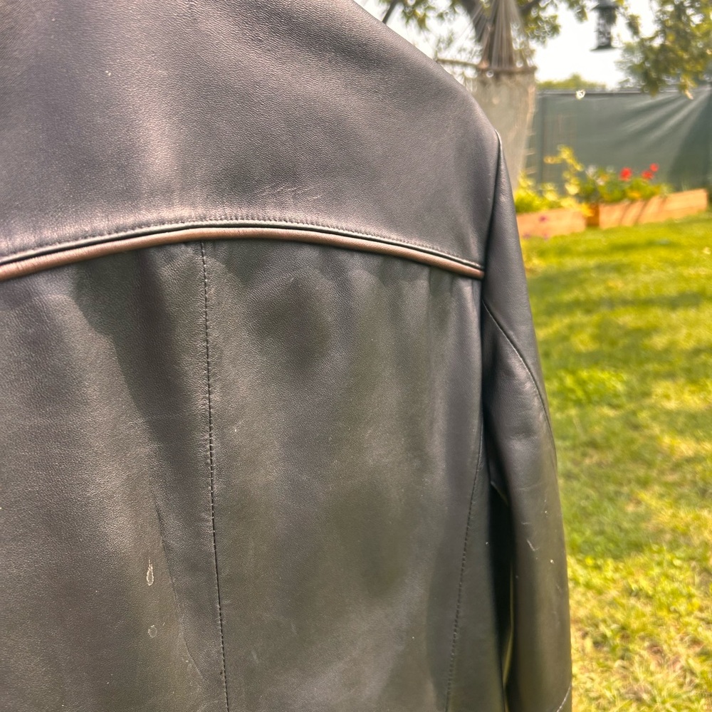 Soft Genuine Leather Jacket with Leopard-print Lining - Picture 14 of 16